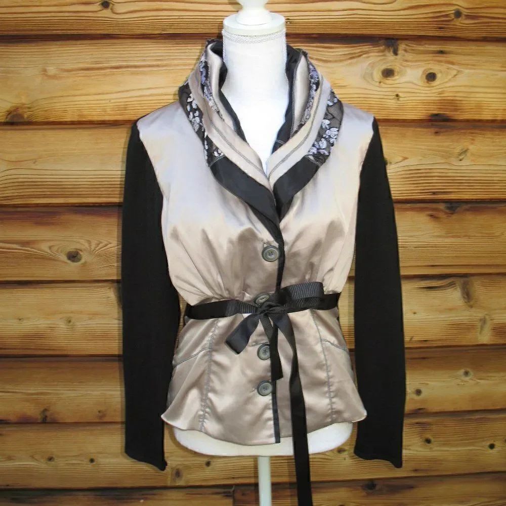 Black Tan Knit Mix Jacket
